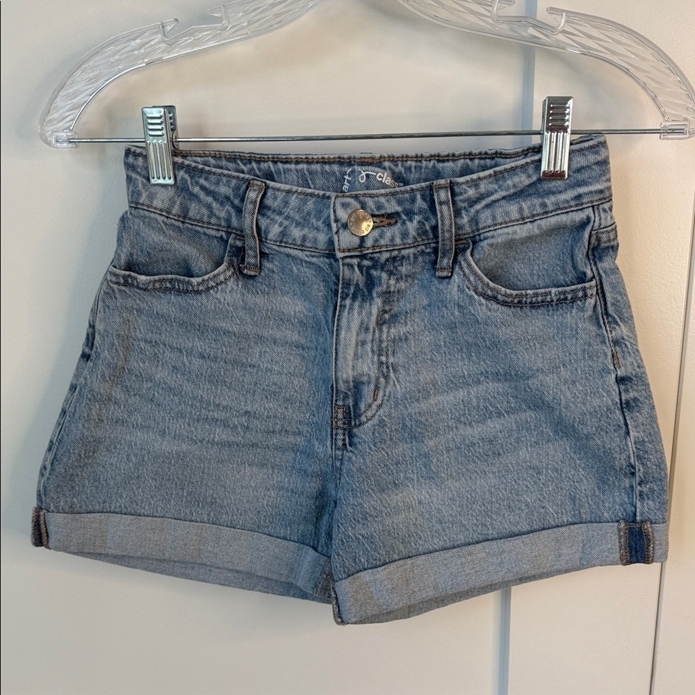 Girls Classic Denim Shorts With Adjustable Waistband